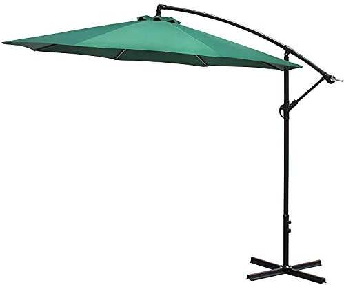 M-TOP Sonnenschirm Gartenschirm Ampelschirm Platten 3M Gestell Aluminium/Stahl, Bespannung Polyester mit UV Schutz 50+, Neigbar für Garten, Pool, Rasen und Garten