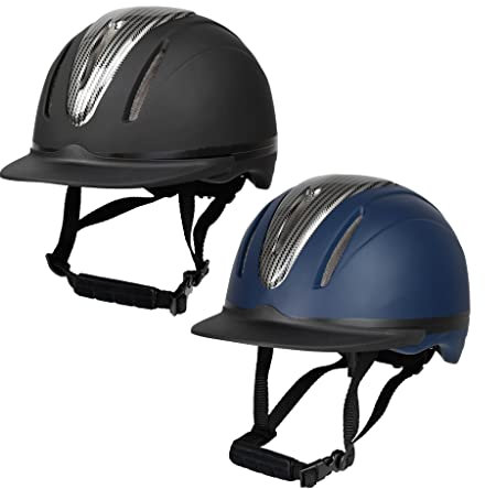 RL24 - Reithelm Innovation Carbon | Größe- & Kopfform verstellbar | Reitkappe in matt schwarz | mit Kinn- & Nackenschutz | atmungsaktives Innenfutter | Größe XS (48-54cm)