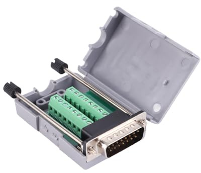 FTVOGUE Lötfreier Steckverbinder – DB15 15 Pin 19AWG Breakout Board D‑SUB Male Terminal Adapter Module mit Gehäuse
