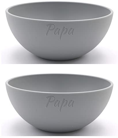 2x Nachhaltige Mueslischale mit Name Schüssel 16cm mit Namen personalisiert Biopolymer | Osternest Bio Kunststoff 100% Erdölfrei Schüssel - Müslischüssel - Individuelle Namensgravur Magu 137062 silber
