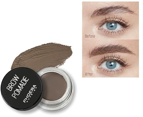 PHOERA Pomata per sopracciglia impermeabile, lunga durata 24 ore, resistente al sudore, 6 colori crema gel (05 marrone scuro)