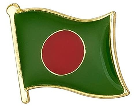 Bangladesh National Flag Metal Enamel Lapel Pin Badge – 1.9 x 1.6 cm Green Field with Red Circle – Hard Enamel Finish with Secure Clasp for National Pride