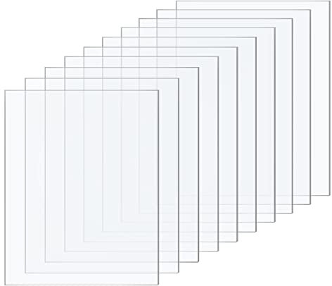 Taiyeestar 10 Pezzi Foglio Acrilico Trasparente da 1 mm, 10x15cm Lastre Acrilica Trasparente, Pannello Acrilica, Fogli di plastica，Fogli Acrilici Trasparenti per Display, Cornice, Pittura