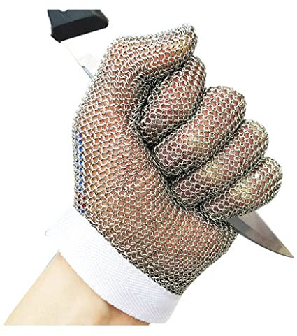 Anti Cutting Gloves Stainless Steel Cut Resistant Gloves, Non-Slip Wear Resistant Metal Chain Gloves, Restaurant Kitchen Chef Gloves (Size : A pack of one/S)