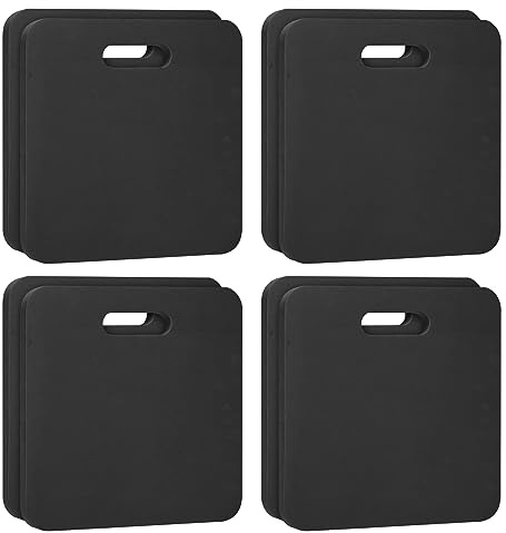 PATIKIL Foam Stadium Seat Cushion, 8 Pack Portable Bleacher Cushion Hard EVA Seat Pad Outdoor Seating for Spectating Sport Camping, Black