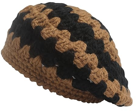 ZLYC Damen Kabel Stricken Baskenmützen Geflochtene Baggy Wolle Barett Winter Warmer Beanie(Gemischtes Braun)