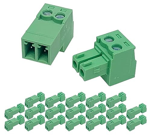 Cermant 20 set di 2 pin 15EDGRK 3,81 mm/0,15 in passo PCB vite Pluggable morsettiera connettore per 28-16AWG