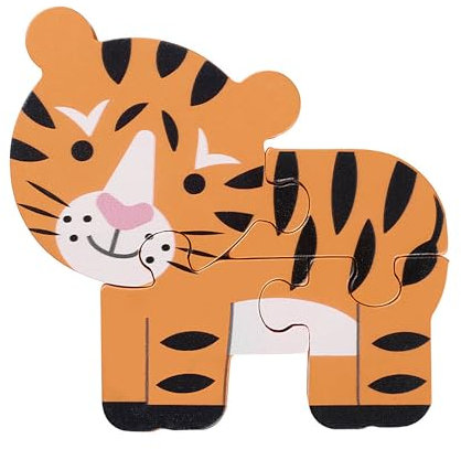 Tiger Mini Wooden Puzzles - My First Puzzles, Jigsaw Puzzle Games with Sea life Animal - Educational Toys For 1 Year Old + Toddler, Montessori Early Development & Activity Toys by Orange Tree Toys