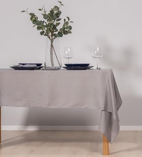 100% Leinen Tischdecke – Stonewashed, leichte & Pflegeleichte Stofftischdecke (ca. 180 g/m²) für Küchentisch, Esstisch, Hochzeit oder Garten