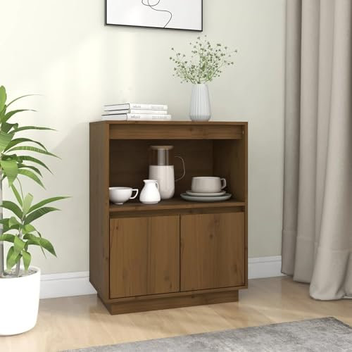 Chaduof Sideboard, Kommode Schlafzimmer, Kommoden & Sideboards, Wohnzimmerschrank, Flur Kommode, Zimmer Möbel, Wohnzimmer Schränke, Honigbraun 60x34x75 cm Massivholz Kiefer