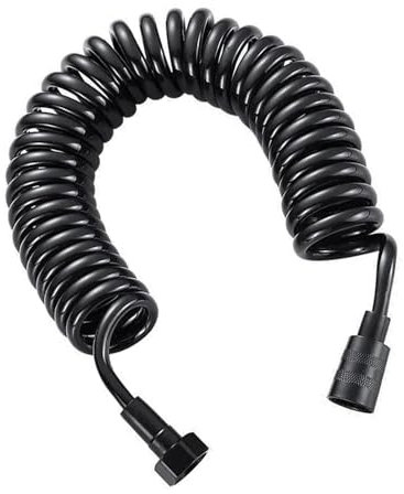 Telefonleitung Federtyp Duschschlauch, Teleskopischer Feder Duschschlauch Brauseschlauch, Spiralschlauch Duschschlauch, Brauseschlauch Schwarz Flexibel, Schwarz