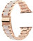 Fizdvsts Compatible with Apple Watch Band Resin Metal Wristbands, Women's Strap Fashion Chain Bracelet for iWatch Series 8 7 6 SE 5 4 3 2 1 Ultra Rose Gold