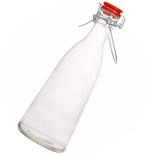 Cabilock Práctica Botella Oscilante con Tapa Hermética de 1000 Ml: Botella Superior para Preparar Bebidas Fermentadas Helados Jugos Caseros