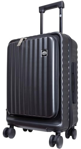 Monopol Hartschale Handgepäck Business Trolley Lissabon 55cm 36 Liter 4 Rollen für Laptop 17 Zoll (Anthrazit)