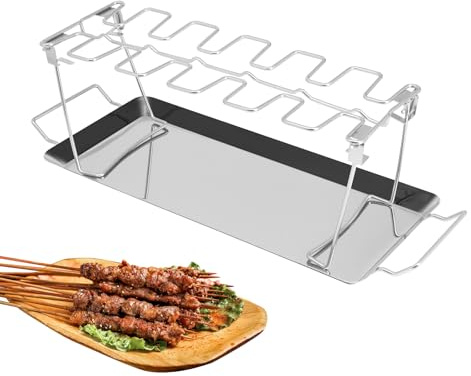 Buwico Grilltes Hühnchen Hühnchenbein Halter, Edelstahl Grill mit Grillplatte, klappbarer praktischer Grill, für Outdoor, Outdoor, Camping