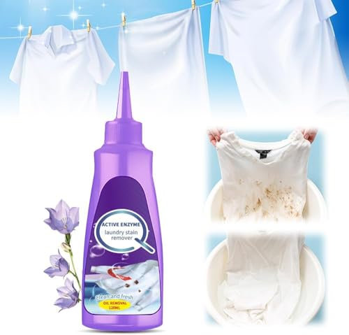Stain Remover for Clothes, 2025 New White Shirt Garment Stubborn Stain Cleaner Oil Remover, Active Enzyme Laundry Clothing Stain Remover Collar Stain Removal Spray (1)