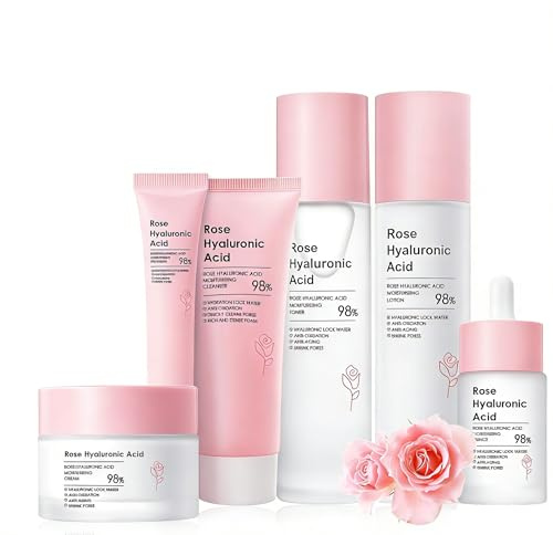 Set Soin Visage 6 Pièces, Kit Hydratant Complet, Idéal Maison et Voyage
