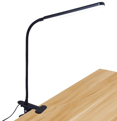 Biniveil Luz De Escritorio - Lámpara De Mesa Con Brazo Articulado Y Pinza | Luz LED USB con Protección Ocular | Para Niños Niñas