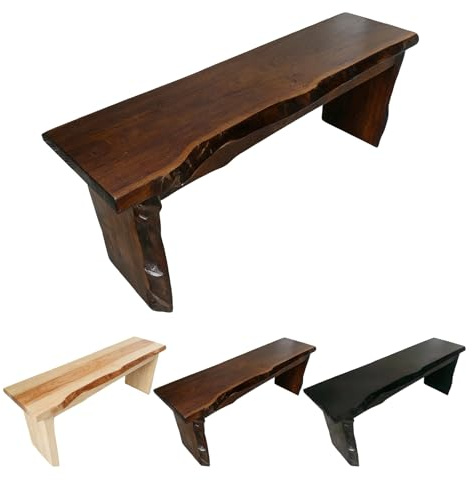 Holzbank Sitzbank Flur Schuhbank, 50 Cm/120 cm Hocker Holz mit Unregelmäßigen Kanten, Sitzhocker Ohne Lehne für Den Eingangsbereich, Bettbank Küchenbank Pflanzenhocker(Walnut,120 * 24 * 40 cm)