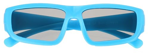 QUARKZMAN Lunettes 3D Polarisees, Lunettes 3D Passives Circulaires pour Cinema Anaglyphe Jeu TV Photo Projecteur Bleu