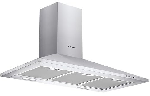 Candy CCE119/1X 90 cm Chimney Cooker Hood, 3 Speeds, Stainless Steel, One Size