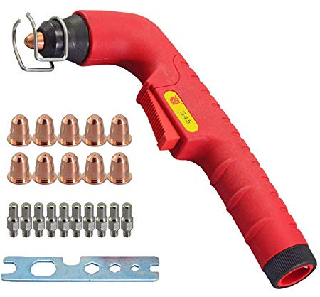 RIVERWELD S45 Plasmabrenner Kopf Und Düses PD0116-08 Und Elektroden PR0110 22PCS | Plasma-Elektrode PR0110 Außendüsen-Haltekappe PC0116 Luftdiffusor PE0106 Stand-Off-Führung CV0010
