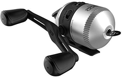 Zebco Mulinello da pesca 33 Spincast, anti-inversione Quickset con avviso di morso, quadrante liscio regolabile, potenti ingranaggi interamente in metallo con telaio leggero in grafite, argento/nero,