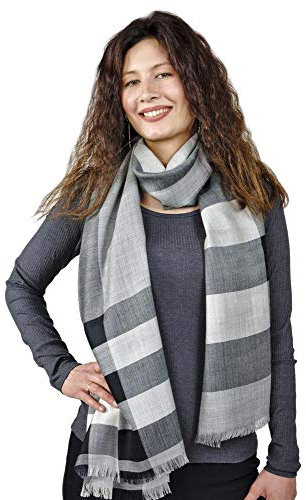 GRAU-SCHWARZ Schal Felizia Premium Baby Alpaka