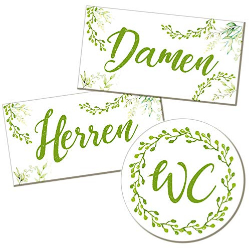 Logbuch-Verlag WC-Schilder SET WC + Damen + Herren - Kloschild Toilettenschild Türschild Hinweisschild neutral für Damentoilette & Herrentoilette