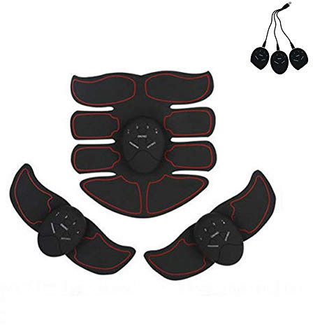 UUMFP EMS muskelstimulator, stimulierende Bauchmuskel-Toning-Gürtel Wiederaufladbares 3-teiliges Set, Heimgürtel, Arm-Bein-Trainingsgerät für Männer und Frauen