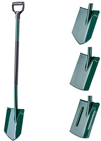 KADAX Spaten, Gärtnerspaten zum Graben, Gartenschaufel mit ergonomischem Stiel, Schaufel aus Metall, Grabspaten für Garten, Schippe, Gartenspaten, Grabschaufel (Spitz, D-Griff)