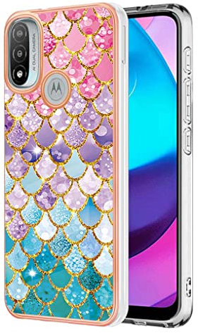 SEAHAI Funda para Motorola Moto E40/Moto E30, Patrones Colores Elegante Delgada a Prueba de Golpes TPU de Goma Suave Carcasa de Silicona Colorida para Motorola Moto E40/Moto E30 - Escama Color