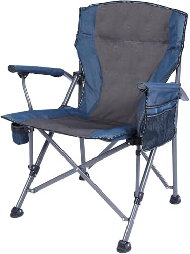 REDCAMP Oversized Folding Camping Chair for Heavy People 200kg, Deluxe Large Heavy Duty Garden Chair fo! Adults Outdoor Travel Picnic Fishing