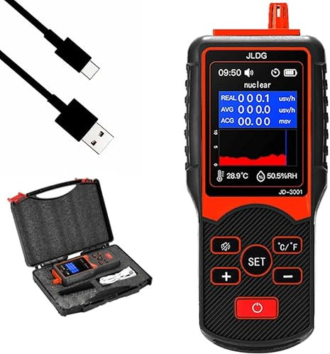 JD-3001 Geigerzähler, Strahlungsdetektor,0,01 μT ~ 999,99 μT Tragbarer Geigerzähler Dosimeter für Nukleare Strahlung Elektromagnetische Strahlung