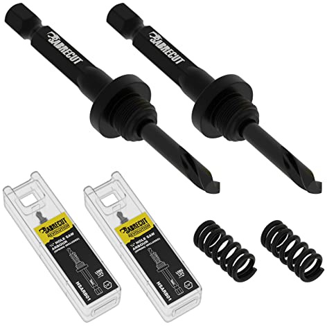 SabreCut 2pcs HSARB01_2 Quick Change 1/4 Inch HEX Shank Hole Saw Arbour Kit | Quick-change, spring-loaded design provides secure fitting, easy slug removal and durable professional use