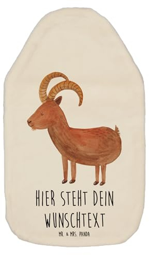 Mr. & Mrs. Panda Personalisierte Wärmflasche Sternzeichen Steinbock - Weiß