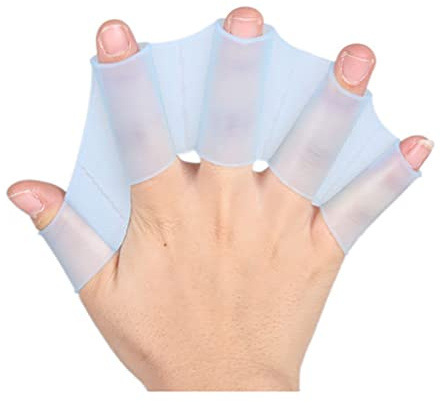 Egurs Schwimmhandschuhe Silikon Hand Schwimmflossen Handschuhe Schwimmtrainingsflossen Mit Palmfinger Schwimmhäuten Handflossen Schwimmzubehör für Frauen Männer für Schwimmtraining