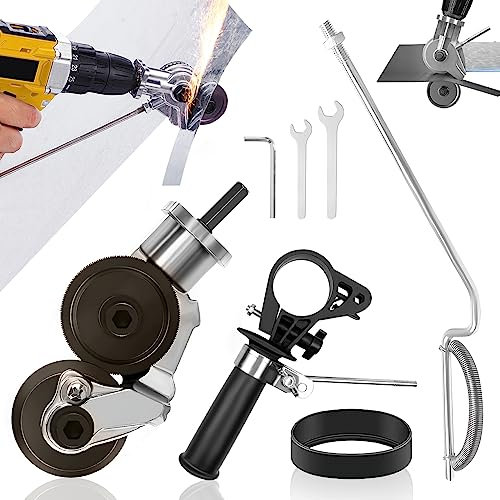 XDGGCSY Electric Drill Plate Cutter Sheet Metal Cutter - Electric Drill Shears Attachment Cutter Nibbler Double Headed Drill Plate Cutter Attachment for Cutting Metal Plates Hard Materials #2, 11