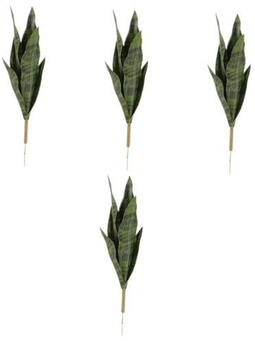 Garneck 4stücke Künstliche Schlangenpflanze Sansevieria Dekoration Für Zuhause Und Büro Realistische Künstliche Pflanze Mit Lebendigen Blättern Für Wohnzimmer Schlafzimmer Und