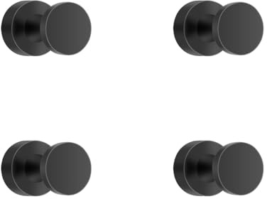Fugoviin 4 Pack Klebehaken Schwarz Extra Stark, Haken Selbstklebend, Klebehaken Badezimmer, Wandhaken für Küche, Badezimmer, Büro und Schlafzimmer usw.