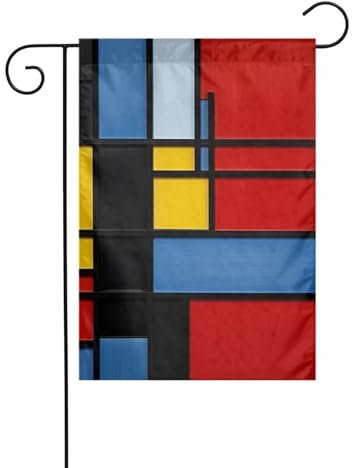 Opsrey Zusammensetzung in Rot, Gelb, Blau und Schwarz, bedruckte Gartenflagge, 30,5 x 45,7 cm, doppelseitig, vertikal, Terrasse, dekorative Flagge
