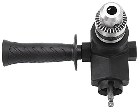 Tissting Rechter Winkel Bohrer Adapter für 0,8mm bis 10mm Standardbohrer, 90 Grad Winkelbohr Vorsatz mit Schnellspann Bohrfutter und Griff, Lagerstahl Rechtwinkliger Aufsatz