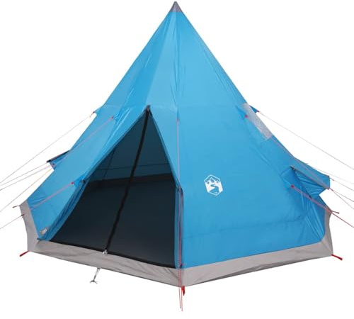 vidaXL Campingtält 4 personer blå mörkläggningstyg vattentätt, lägertält, nättält, vandringstält, bärbar baldakin, campingskydd, bärbart tält