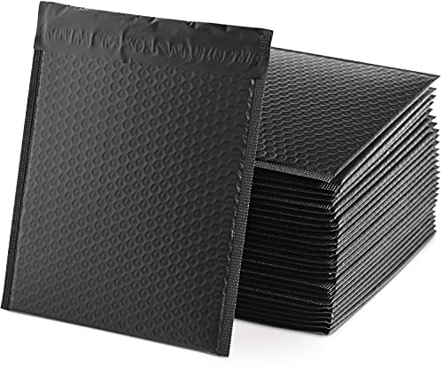 WeeGoo 30 Pcs A4 Black Bubble Mailers 13 x 10 inch (33 x 25.5 cm) Black Padded Envelopes Self-Adhesive Bubble Envelopes Waterproof Poly Mailers Shipping Bags for Packaging