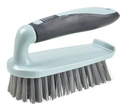 Homéa, Scheuerbürste, Kunststoff, mit E-Griff, TPR, 15 cm, zweifarbig, anthrazit/eisblau