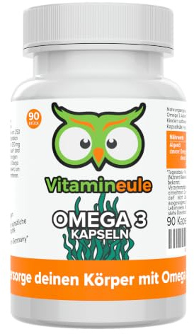 Omega 3 Kapseln - hochdosiert 1668 mg Algenöl - 500 mg DHA und 252 mg EPA | Produktion in Deutschland - pro Tag - kleine Kapseln - bioaktiv & vegan - laborgeprüft & ohne Zusätze - Vitamineule®
