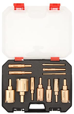 12-teiliges Lochbohrer-Set für gelötete Löcher – professionelle Lochsägen zum Trocken-Nass-Schneiden in Granit, Marmor und Steinfliesen – ideal für Bauunternehmer und Heimwerker