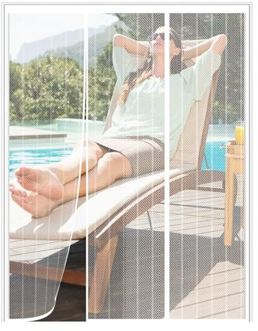 Magnet Fliegengitter Tür 160x210cm Magnetvorhang Doppeltür Türvorhang, Insektenschutz Fliegenvorhang, Automatisch Geschlossen, Anti-Moskito-Vorhang, für Doppeltür Schiebetür Terrassentür Moskitonetz