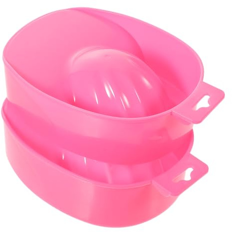 HAPINARY 2 Stück Nagelbadschalen aus Kunststoff in Rosa zum Einweichen und Entfernen von Nagellack Sicher für Hand für Maniküre und Nagelpflege zu Hause