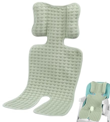 Funda Carro Bebe Verano, Colchoneta Silla Paseo, Colchoneta para Cochecito de Bebe, Funda de Asiento de Cochecito de Verano, Cojín De Hielo De Verano, 70x35cm, Verde